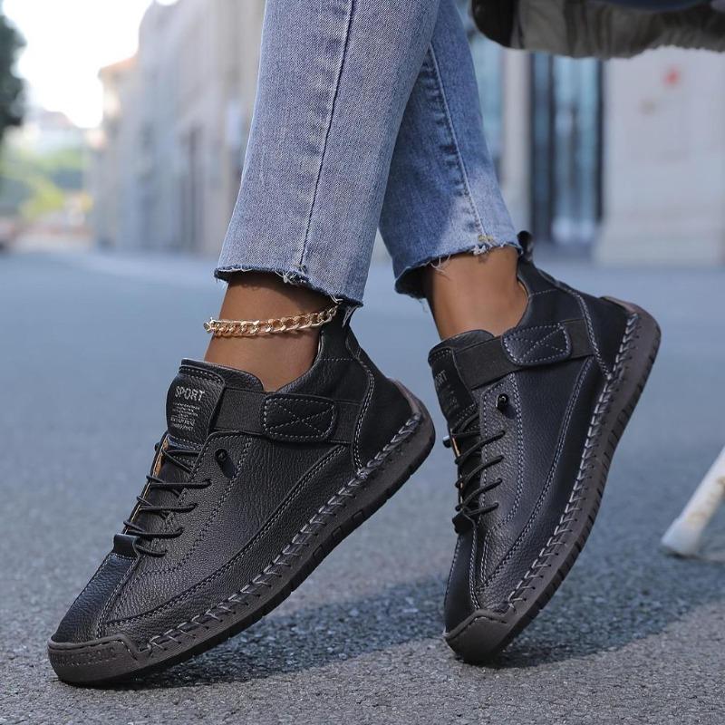 Pantofi de lucru slip-on vintage britanici, lucrați manual, cu curea de gleznă și talpă de cauciuc antiderapantă