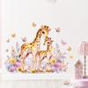 Cute Cartoon Giraffe and Butterfly Wall Sticker Self-Adhesive Removable for Living Room Bedroom Background Home Decor