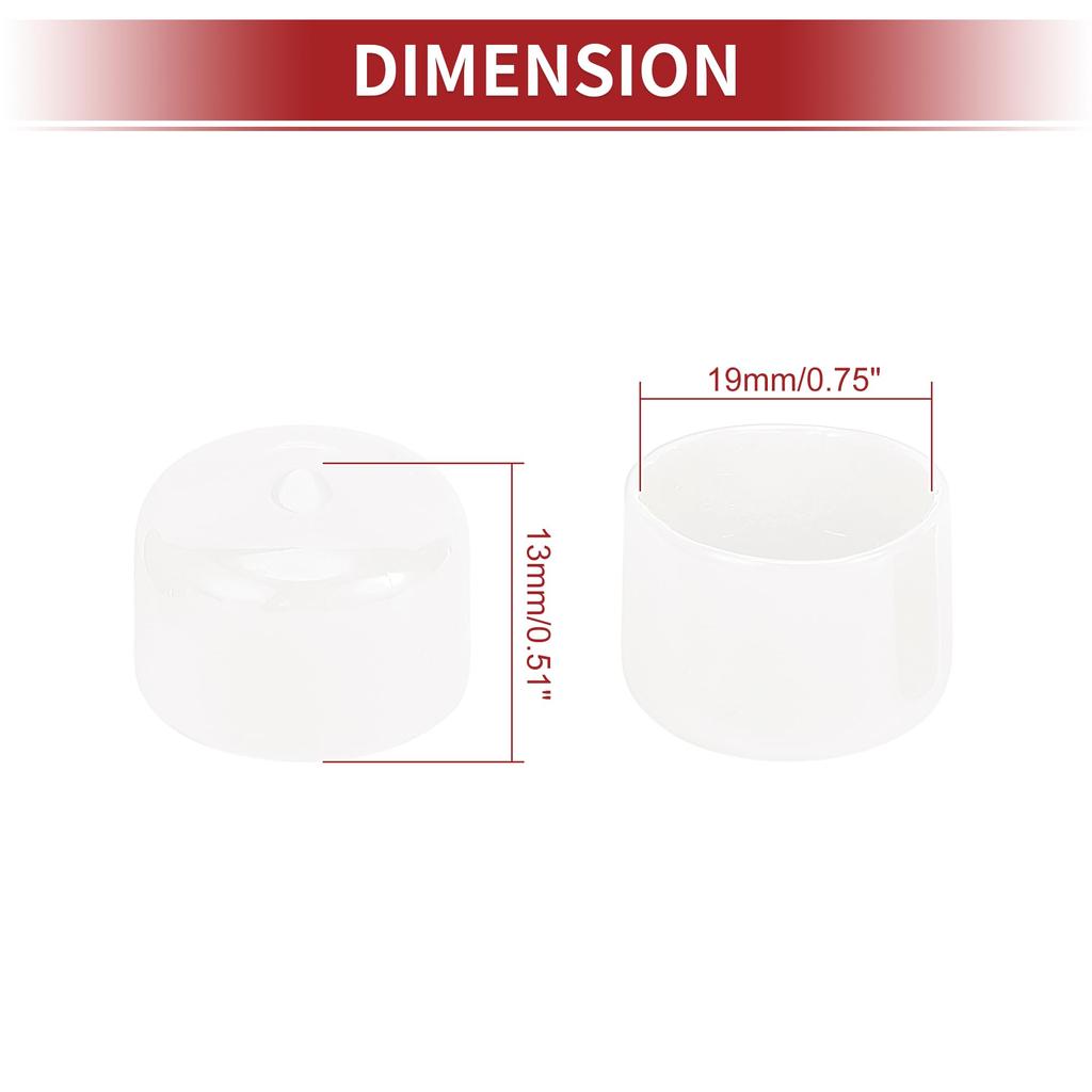 ACROPIX Cylindrical Wheel Nut Bolt Rim Tire Nut Screw Dust Cap Cover Nut Protection 19mm White PVC