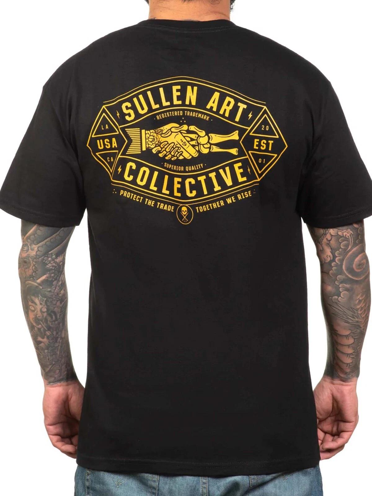 

Sullen Men s Tradesman Short Sleeve Standard T-shirt Tattoo Style Skeleton Tee S