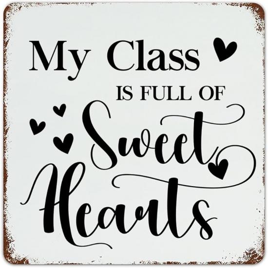 

Autravelco Мой класс полон милых сердец Персонализированные металлические таблички Ретро Мужские таблички День святого Валентина Любовь Настенные украшения Алюминиевая металлическая табличка для забора 8x12 Inch