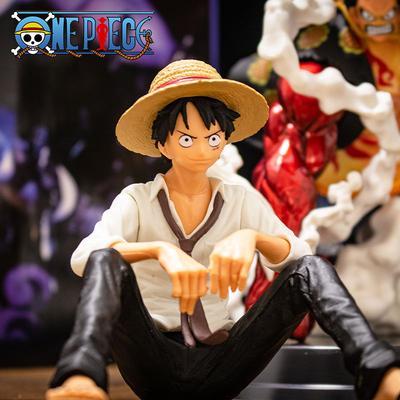 12cm One Piece Anime Figurka Luffy Sedící Pozice Akční Figurka Kolekce PVC Model Socha Figurka Hračka pro panenku k narozeninám