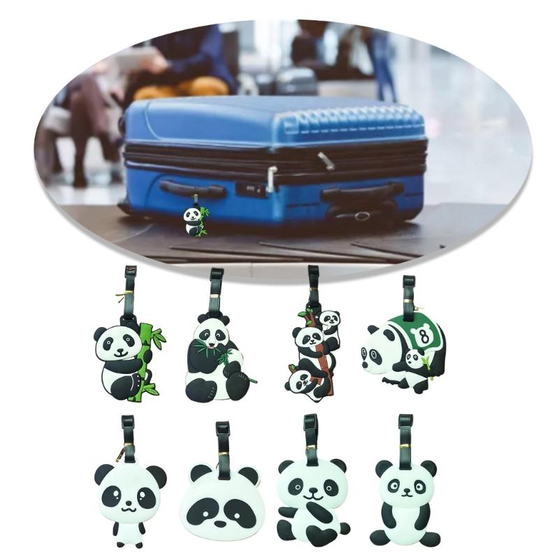 Suitcase Label Cartoon Pattern Luggage Baggage Backpack Soft Label with Strap Name ID Address Card Baggage Identifier