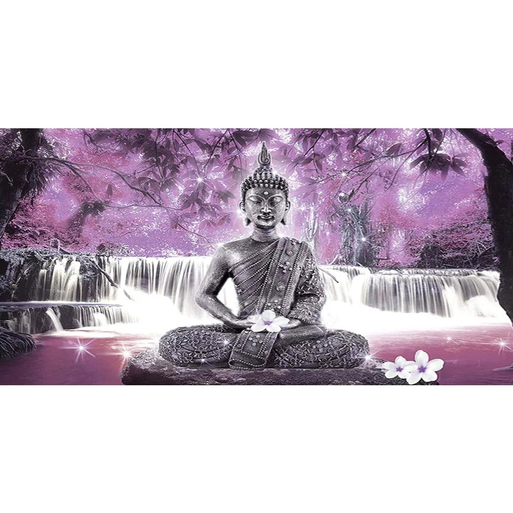 

5d Магнолия Будда Дзен Алмазная картина Полная круглая Алмазная вышивка 5D Diy Алмазная мозаика Квадратная китайская картина фэншуй F303U15 round 30x60cm белый