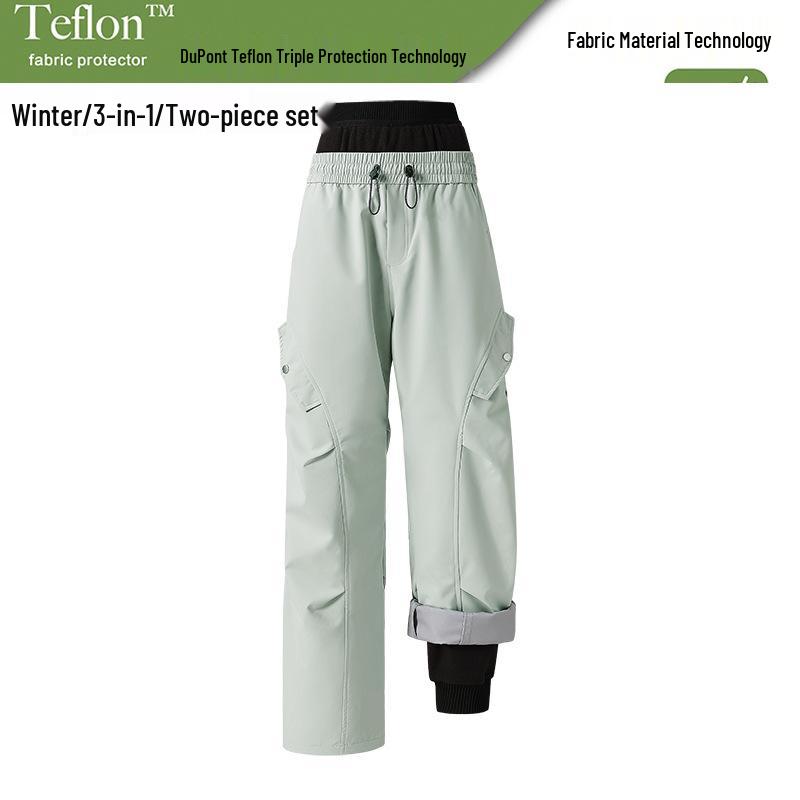 Pantaloni da Sci Soft Shell Impermeabili Antivento Unisex per Primavera/Autunno - Gamba Dritta Alpinismo Outdoor