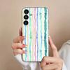 Colorful Striped Minimalist INS Couple Phone Case For Samsung S25,24,23,22,21,S20,Ultra,Plus,FE Black Soft Cover