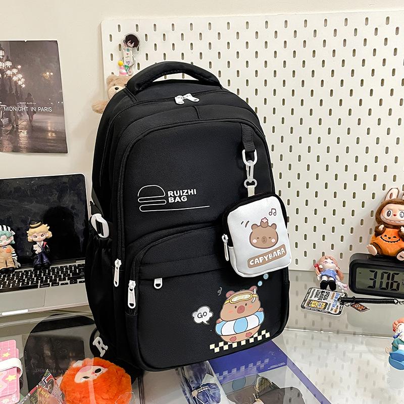 Female New Cartoon Cute Printed Backpack Male Junior High School Students and High School Students Large Capacity Leisure Bag Backpack.