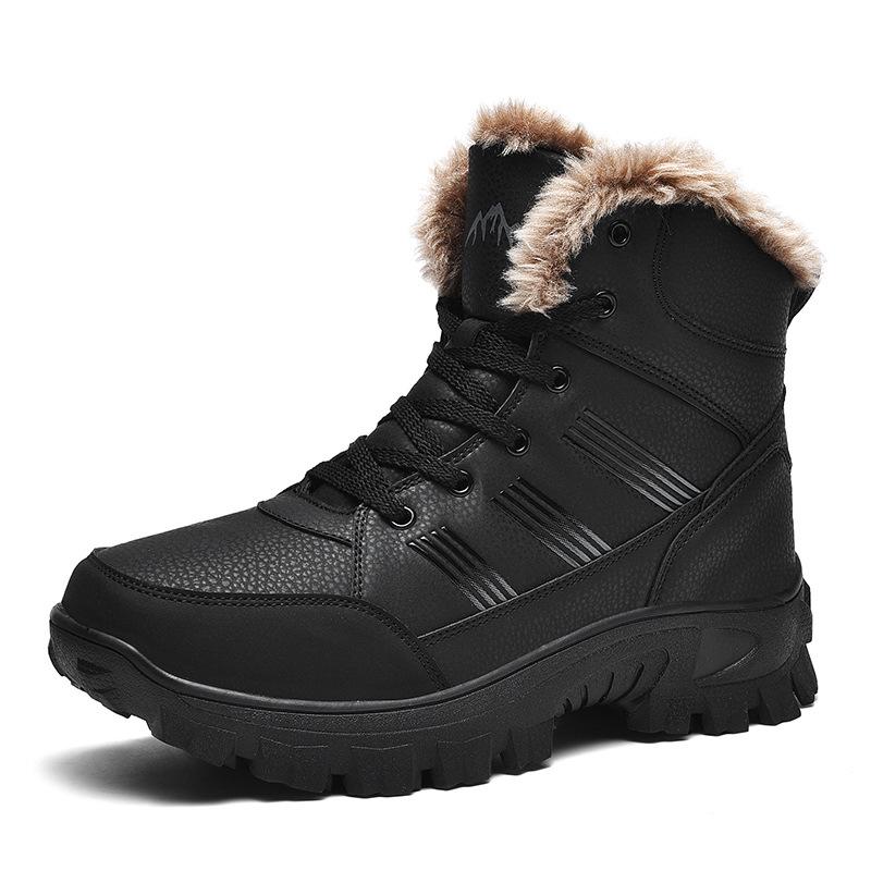 Men's Plus Size Waterproof Non-Slip Warm Snow Boots for Outdoor Hiking