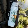 1PC Folk Style Deer Head Art 750ml Color Plastic Sports Water Bottle Leakproof Flip Straw Lid Suitable for Sports Office Home Use