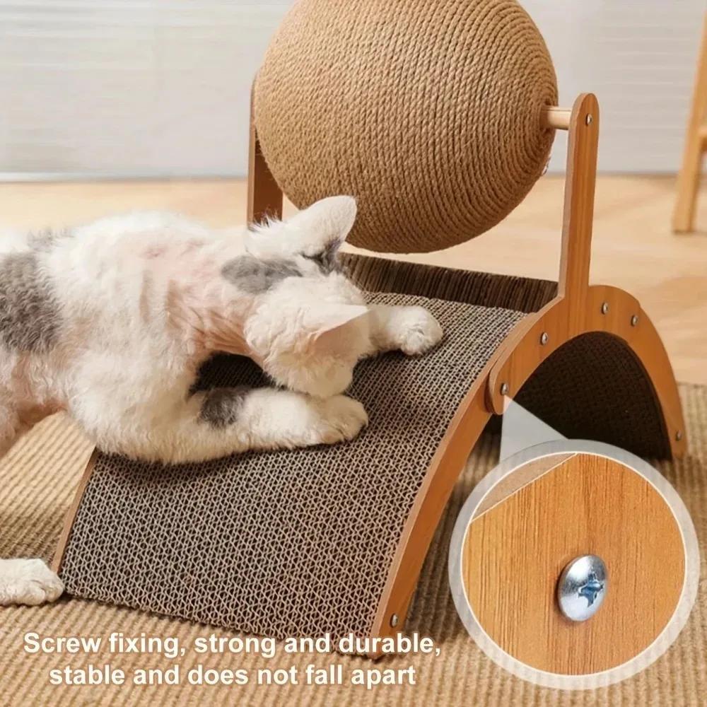 Cat Toys Wear Resistant Pet Scratch Ball Milling Claw Device Cat Scratching Board 2 In1 Cats Scratchi Ball Pet Interactive Toys