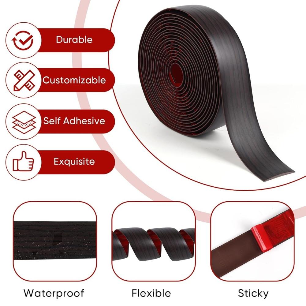 1PC 2mX4cm PVC Wood Floor Transition Strip Edge Closing Strip Self-adhesive Seam Stripwood Grain Flat Buckle Dge Pressing