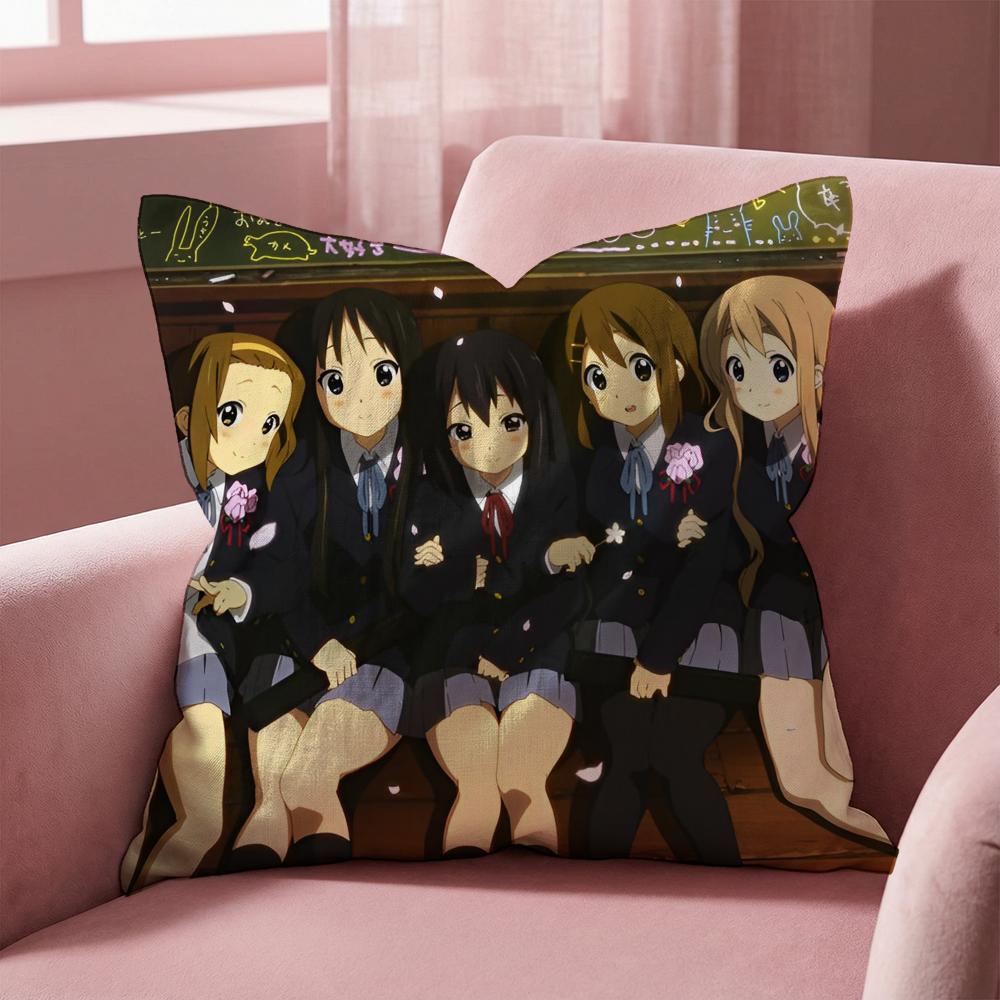Anime K-K-ON! Cute Cushion Cover Multi-Scene Pillow Cover for Home & Car - Reversible, Soft & Durable for Daily Use