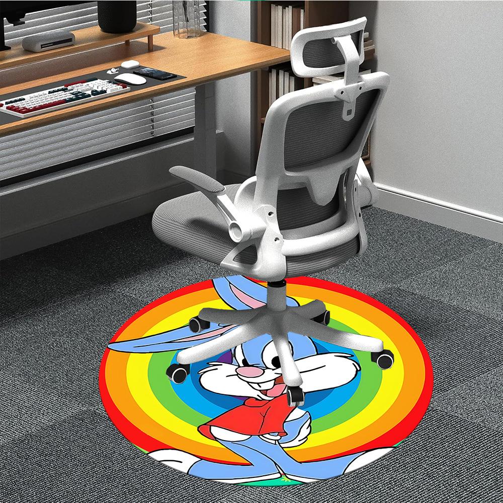 

1pc Bugs Bunny Rainbow Office Round Area Rug, Under Office Chairs Bedroom Living Room Home Decor a1022285 80cm by 80cm