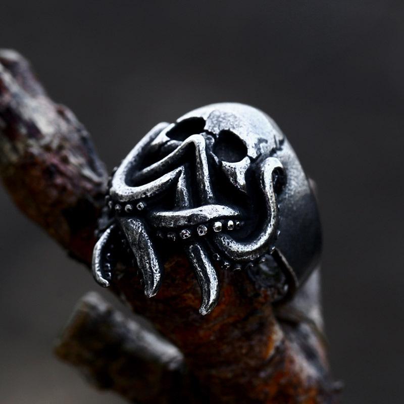Octopus Skull Hip Hop Punk Style Ring