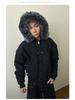 Madextreme Zuo Shan schwere Canvas-Jacke mit Fleecefutter und Pelzkragen-Kapuze