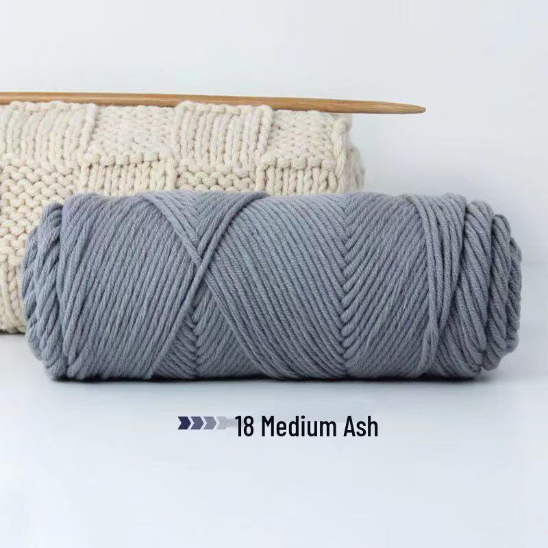 8-Strand Cotton Wool Yarn for Scarf DIY - Thick, Soft Thread with Silk Elements