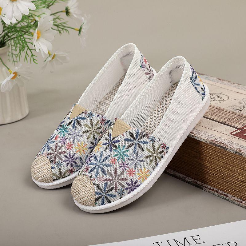 Summer New Lazy Shoes with Cloth Shoes Breathable Mesh Shoes Versatile and Lightweight Canvas Shoes