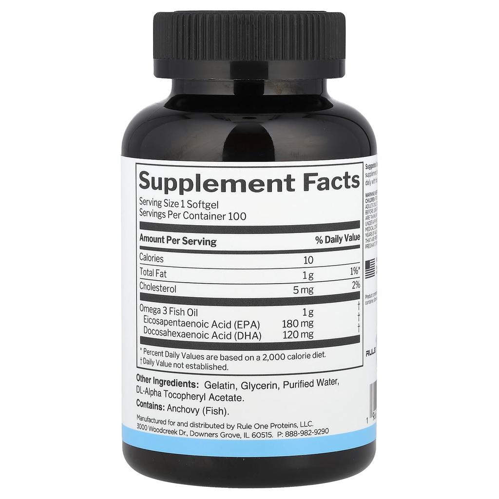 Fish Oil, 1G, 100 Softgels