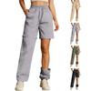 Women's Loose Straight-Leg Pants with Drawstring, Detachable Cargo Pants