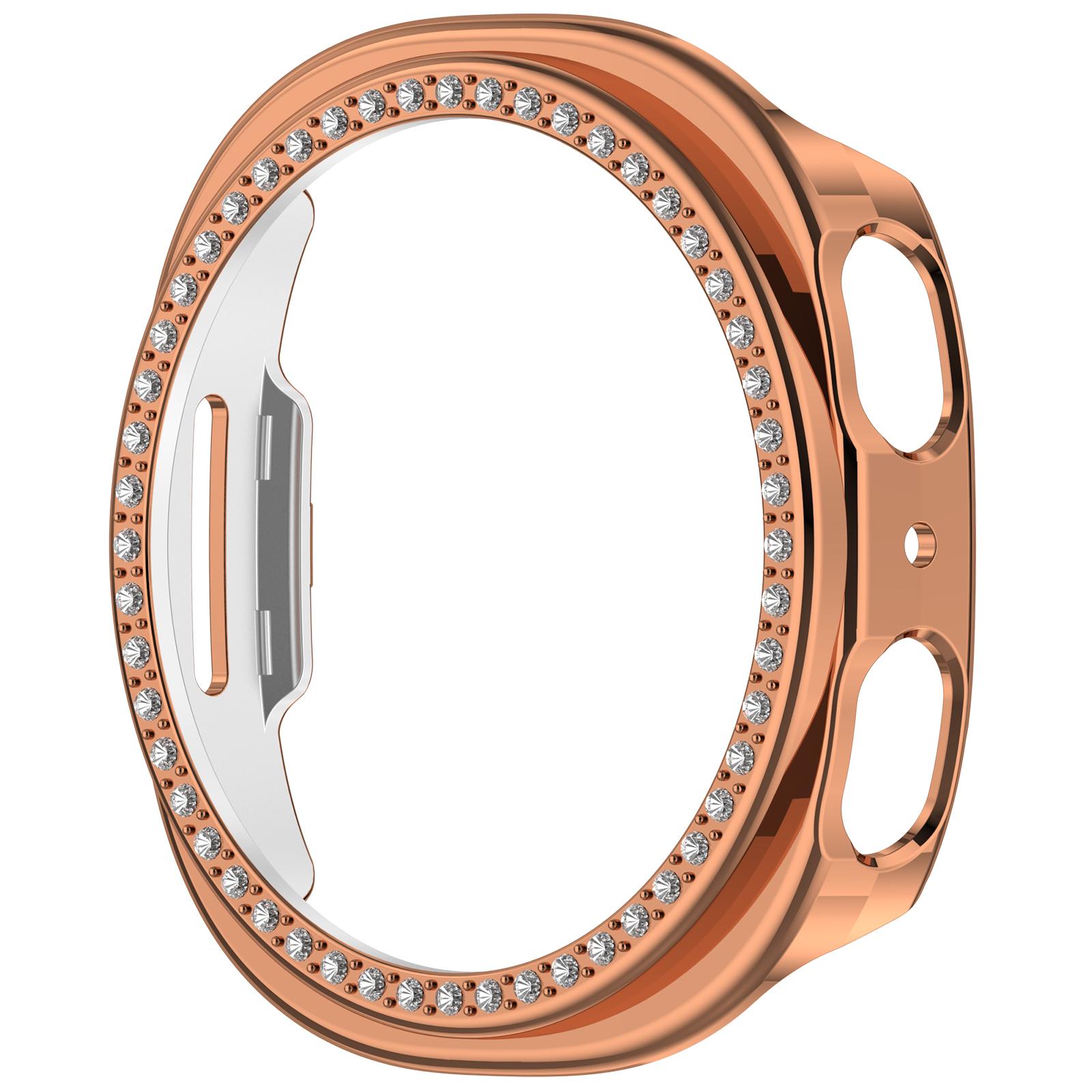 

Bling PC Полый Защитный Чехол Для Samsung Galaxy Watch8 40мм 44мм Чехол с Бриллиантовыми Кристаллами Жесткая Крышка Защитная Оболочка Бампер для Часов Galaxy Watch8 44mm розового золота