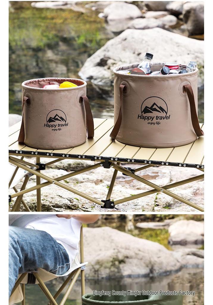 Mingtu Portable Foldable Outdoor Washbasin & Water Bucket for Camping, Travel, and Fishing