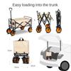 Folding Collapsible Wagon Cart Heavy Duty, Foldable Beach Wagon with Big Wheels for Sand, Utility Grocery Wagon