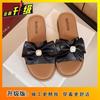 Bow women's slippers women's outer wear 2025 summer new Korean version fashion soft bottom foreign style one word cool slippers