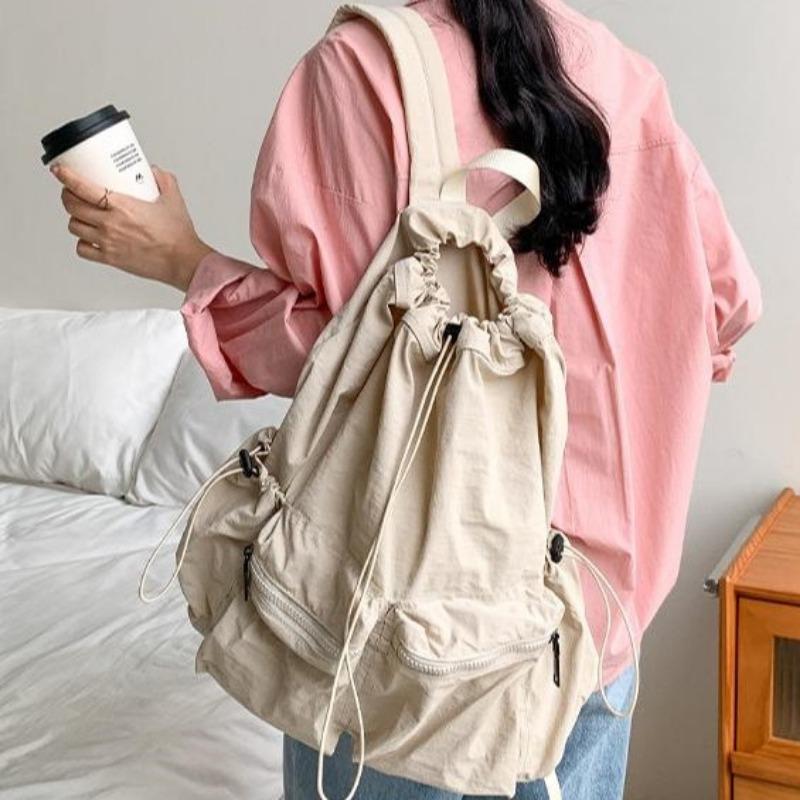 Drawstring Backpack Multi-pocket Large-capacity Schoolbag Lightweight Commuting and Travel Backpack