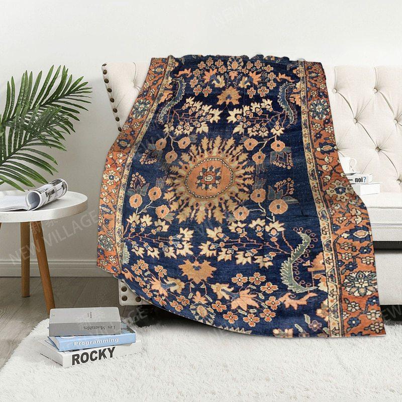 Bohemian Pattern Digital-printed Polyester Bedroom Velvet Flannel Cover Blanket Fleece Soft Sofa Cover Blankets for Beds