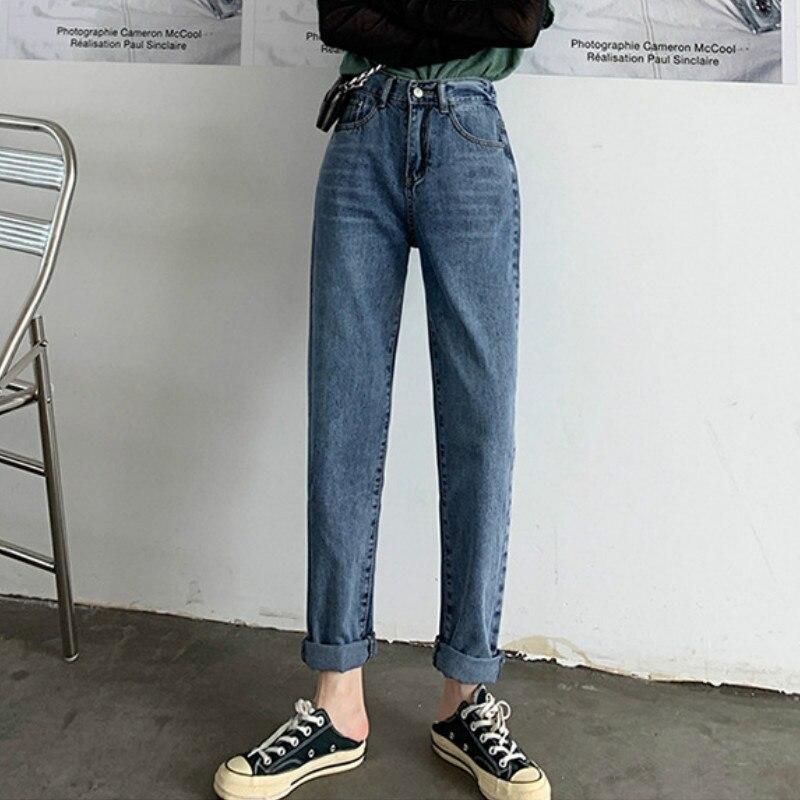 Mom-Jeans für Damen, hohe Taille, Boyfriend-Jeans für Damen, Haremshose, Denim, Streetwear, knöchellange Jeans mit hoher Taille