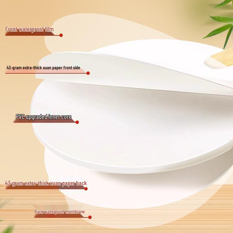 Thickened Xuan Paper Round Fan - Blank Lacquer Fan Kit for Chinese Painting & Calligraphy, Ancient Style, Double-Sided, Ideal for Children