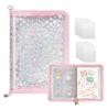 Large A5 Size Transparent Sticker Binder with Star Perfect for Features Removable Clear Ideal for and Displaying Includes 20 Transparent Pink Pattern,
