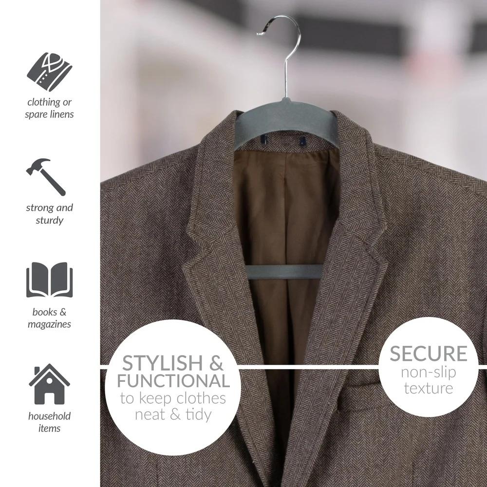 6 Pack Extra Wide Velvet Coat Hangers Non Slip Organizational Durable Space Saving Shirts Dresses Closet Management