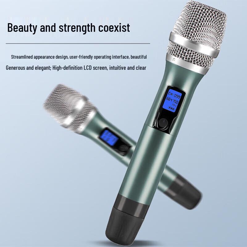 HuiDu QH-802 Professional Dual Wireless Microphone System (CN version)