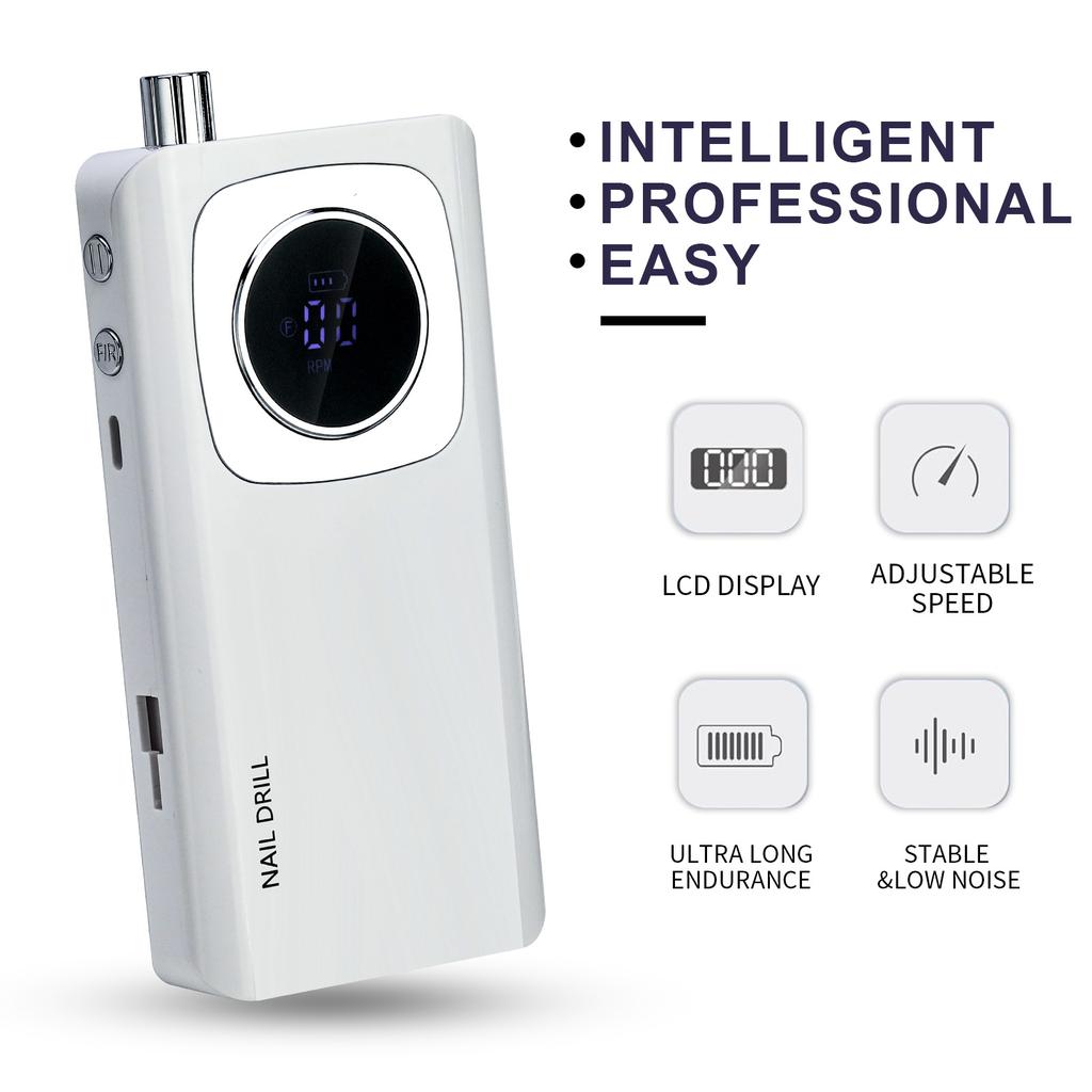 Electric Nail Files Rechargeable Nail Drill 45000RPM Nail Drill Machine for Acrylic and Gel Nails Electric Manicure Set