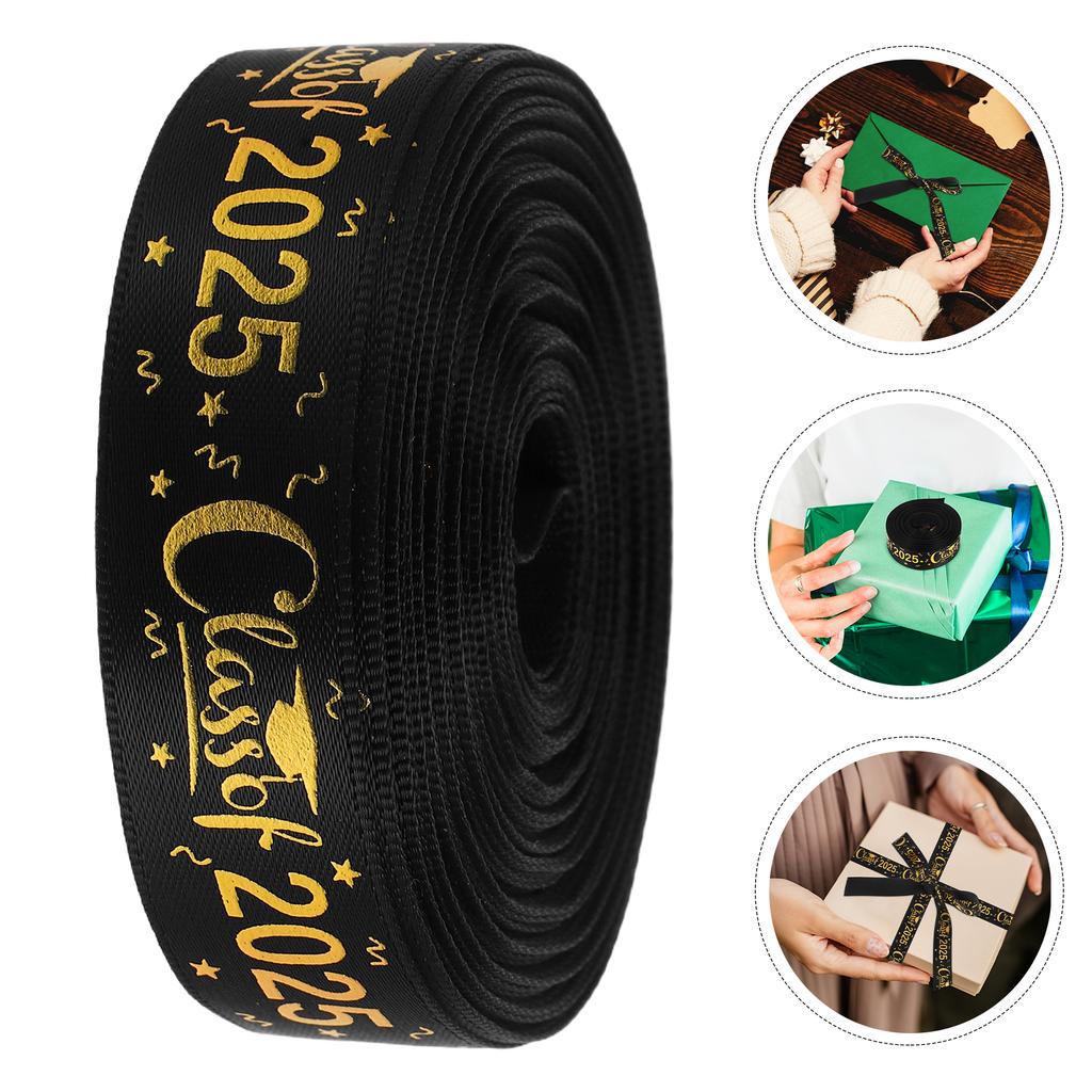 2025 Graduation Season Ribbon Gift Wrap Ribbons Exquisite Diy Bow Making Festival Crafts Cake Congrats Wreath Decoration 4.5M/9M