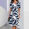 2026 Summer Fashion Personality Printing O-neck Short-sleeved Loose Dress Female Sexy Party Dress
