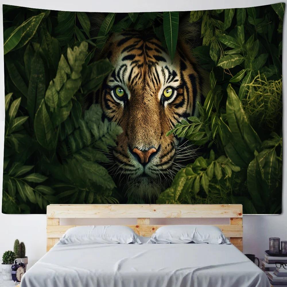 King of The Forest Tiger Wall Hanging Office Living Room Tapestry Home Wall Decoration Tapestry