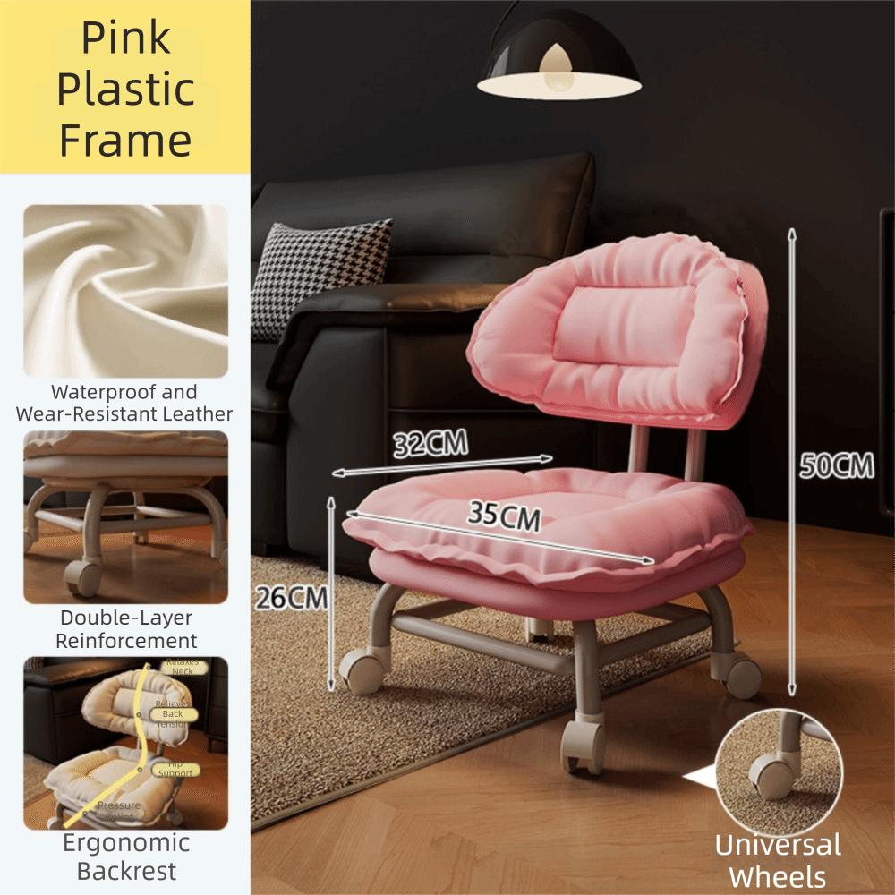 Universal Pulley Low Stool With Backrest Rolling Stool Multi-Scene stool with backrest Playrooms