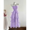 Summer Knit Dress With Ruffled Hem And High Waist For Women