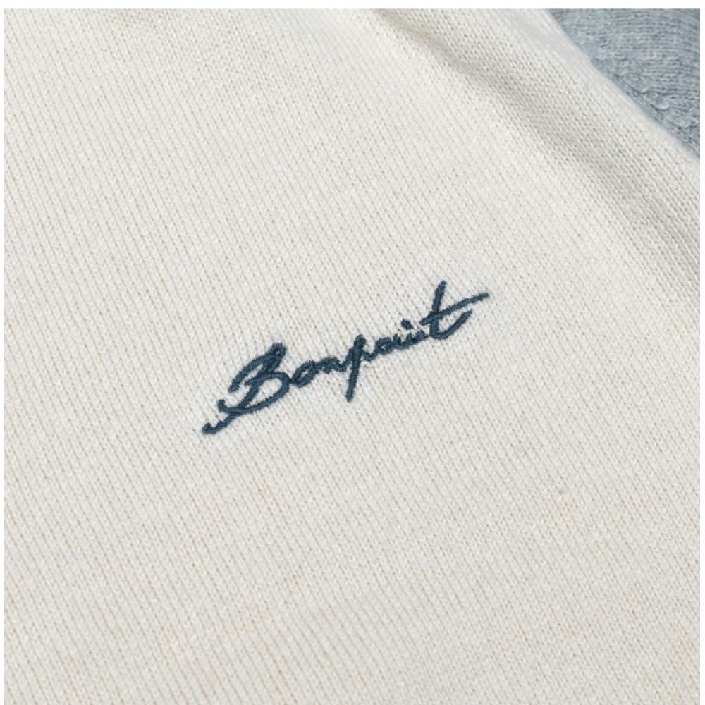 Bonpoint Two Tone V Neck Kids Cardigan C05bcak00002