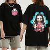 Japanese Anime Demon Slayer Graphic Print T Shirt Summer Oversized Men T-Shirt Fashion Casual Women Crew Neck Short Sleeve Tees