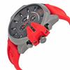 Diesel Men's Mega Chief Quartz Stainless Steel and Silicone Chronograph Watch, Gray and Red (Model: DZ4427)