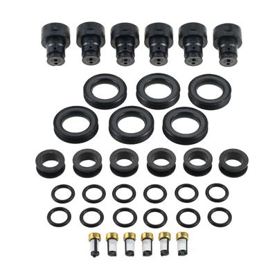 6 Sets Car Fuel Injector Rebuild Kit O-rings Seals Filters Caps for Toyota 3.4 V6 M717 4G1597 1580561 FJ585 23250-62040 5VZFE