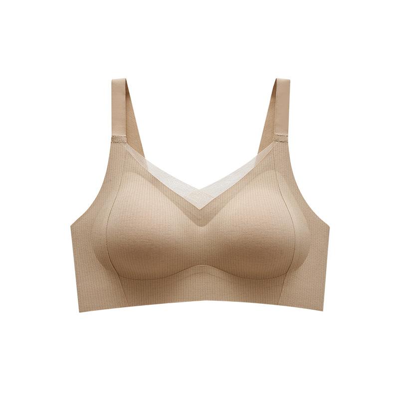 Autumn and Winter Underwear Women's Soft Support Lift Up Support Gather and Close Sub-breasts Semi-fixed Cup Seamless Back Bra