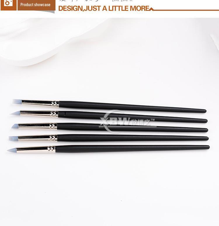 5-Piece Silicone Clay Tool Set: Soft Tip Brush & Fingerprint Remover