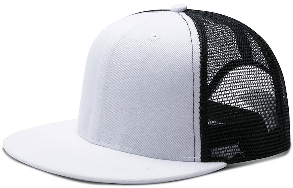 Flat brim mesh cap for men and women [Laquest] (white)