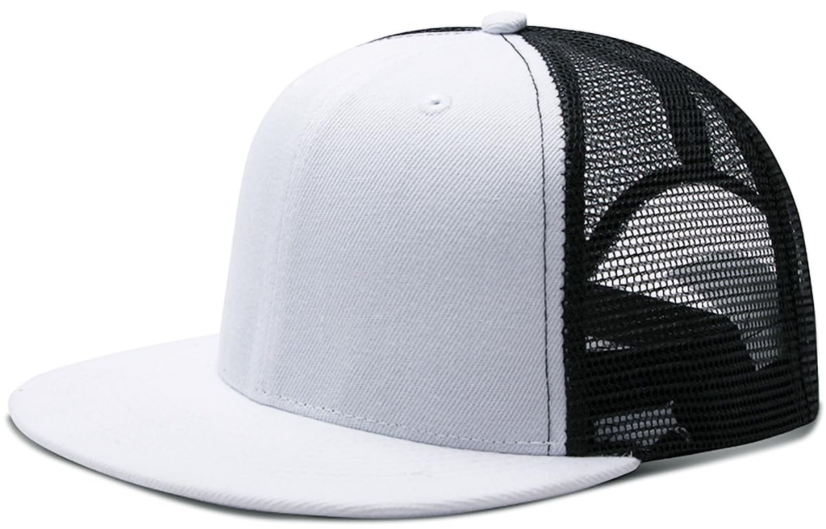 

Кепка-тракер с плоским козырьком для мужчин и женщин [Laquest] (белый) белый