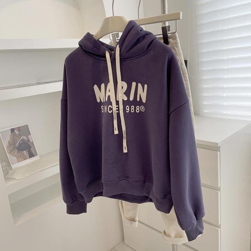 

Женские свободные свитера с длинным рукавом и круглым вырезом, женские топы, однотонные толстовки M