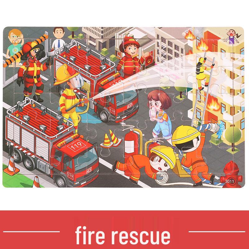 30-Piece Wooden Cartoon Base Puzzle for Early Education and Parent-Child Interaction